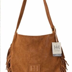 Haute hippie fringe suede bucket bag new with tags
